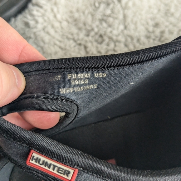 HUNTER Waterproof Women Clog Size 9 Us Color Black Perfect For Spring - Picture 12 of 13